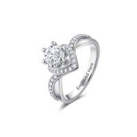 wholesale TOUPOP Personalized Moissanite Rings For Women Promise Rings For Her D Color Vvs1 Clarity Lab Created Diamond 925 Sterling Silver 18k White Gold Plated Wedding Engagement Rings Gift For Wife Fiancee -ring_size:9.5,color_name:B Moissanite Rings