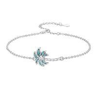 wholesale Ocean Bracelet 925 Sterling Silver Turquoise Sea Animal Link Bracelet Beach Themed Jewelry Gifts For Women -style_name:Palm tree