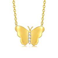 TOUPOP 14K Gold & Stone Animal Necklaces for Women-style_name:Butterfly Necklace-A