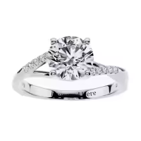 TOUPOP 10k/14k/18k Gold Moissanite Personalized Engraved Name Wedding Rings-style_name:K Moissanite Ring