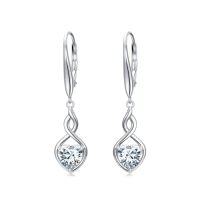 wholesale Infinity Birthstone Earrings 925 Sterling Silver Heart Love Infinity Dangle Drop Earrings Fine Jewelry Birthday Christmas Gifts For Women Girlfriend Wife -color_name:04-April-Synthetic Diamond