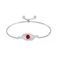 TOUPOP 925 Sterling Silver Birthstone Infinity Bracelet Dainty Fine Jewelry-color_name:01-Jan.-Garnet
