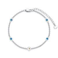 wholesale Mustard Seeds Bracelet For Women Sterling Silver Natural Stone Bracelet Chain Link Beach Summer Jewelry Birthday Christmas Gifts For Women Her -style_name:Abalone