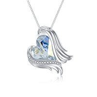 wholesale TOUPOP Love/stethoscope/heart Mom Pendant Necklace For Women Girls 925 Sterling Silver I Love You Meaningful Crystal Jewelry Christmas Gifts For Mom Sister Doctor Nurse -color_name:Wing