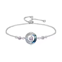 TOUPOP Sterling Silver Blue Crystal Birthstone Moon Star Bracelet Women Jewelry Gift-color_name:06-June-Alexandrite