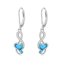 TOUPOP 925 Sterling Silver Turquoise Music Dangle Earrings For Women-style_name:Note 2