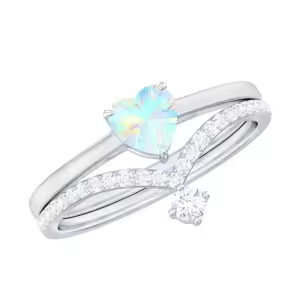 A Opal Moissanite Ring