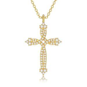 Celtic Knot Gold Cross Necklace