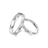 TOUPOP Sterling Silver D VVS1 Moissanite Wedding Ring Sets For Couples-color_name:A Moissanite Wedding Ring Set