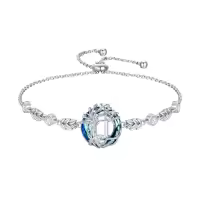 TOUPOP Sterling Silver Blue Crystal A-Z Letter Bracelet Gift-style_name:Tree of Life I