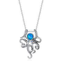 wholesale TOUPOP Christmas Gifts For Women 925 Sterling Silver Penguin/turtle/phoenix/fox Necklace For Women Jewelry Birthday Christmas Necklace Gifts For Daughter Mom Wife -style_name:G00-Octopus Necklace