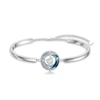 TOUPOP Sterling Silver Blue Crystal Moon Star Bangle Bracelet-color_name:04-Synthetic Diamond-Apr.