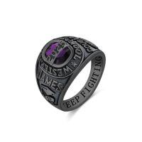 wholesale Personalized 2025 Graduation Gifts Class Of 2025 Rings For Men Women 925 Sterling Silver Customized Birthstone Rings High School University College Ring Mementos Graduation Ring For Him Her -style_name:Class A Black