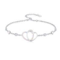 wholesale TOUPOP Womens Anklet 925 Sterling Silver Beaded Celtic Infinity Butterfly Anklet Bracelet Dainty Ankle Adjustable 11" Ankle Jewelry Gifts For Women Summer Beach Birthday Graduation Holiday Gift -style_name:Heart Anklet