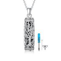 wholesale TOUPOP Tree Of Life Cremation Jewelry Urn Necklace For Ashes For Women Men 925 Sterling Silver Cylinder Urn Pendant Necklaces For Human Ashes Of Loved Ones Keepsake Memorial Gifts -style_name:1-Tree of Life