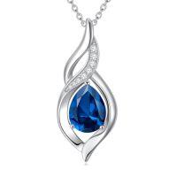 wholesale Birthstone Necklace For Women Infinity Necklaces 925 Sterling Silver Teardrop Love Birthday Jewelry Christmas Gifts For Women Mom Wife Girlfriend -color_name:12-December-Topaz