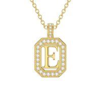 TOUPOP 14K Gold Moissanite Initial Letter Pendant Necklace-style_name:E