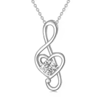 TOUPOP Sterling Silver Birthstone Music Note Necklace Fine Jewelry Gift-color_name:04-April-Synthetic Diamond