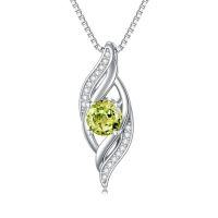 wholesale Birthstone Infinity Necklace For Women S925 Sterling Silver Infinity Love Jewelry Birthday Anniversary Christmas Gifts For Her Girlfriend Wife -color_name:08-August-Peridot