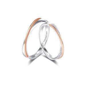 B Moissanite Wedding Ring Set