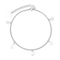 TOUPOP Sterling Silver & Crystal Star Charm Bracelet Adjustable Christmas Gift-style_name:B-bracelet