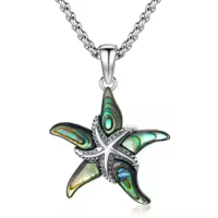 TOUPOP Sterling Silver & Stone Penguin/Turtle/Phoenix/Fox Necklace-style_name:F00-Starfish Necklace
