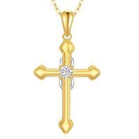 TOUPOP 14K Gold Opal Turquoise Cross Pendant Necklace-style_name:Celtic Infinity Cross
