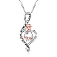 wholesale TOUPOP Gifts For Mom Grandma Nana Wife Daughter 925 Sterling Silver Rose Flower Love Heart Necklaces I Love You To The Moon And Back Gifts For Women -style_name:Mom-I Love You to The Moon and Back