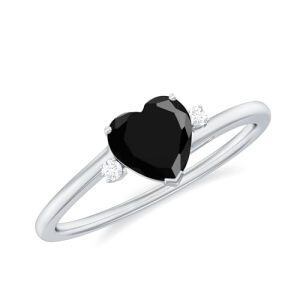 A Black Onyx Moissanite Ring