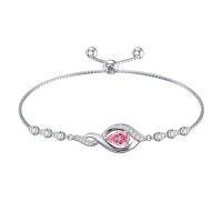 wholesale Christmas Gifts Birthstone Bracelet For Women 925 Sterling Silver Infinity Love Jewelry Birthday Gifts For Women Mom Wife Girlfriend -color_name:10-October-Pink Tourmaline