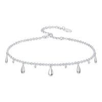 wholesale TOUPOP 925 Sterling Silver Ankle Bracelets For Women Adjustable Anklet Elegant Foot Jewelry Birthday Gift For Her Wife Mom Girlfriend -style_name:B-Teardrop