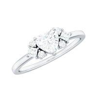 wholesale TOUPOP Personalized Moissanite Wedding Engagement Ring For Her 925 Sterling Silver/10k/14k/18k Solid Gold D Color Vvs1 Clarity Moissanite Rings For Women Anniversary Valentines Day Gifts For Wife Mom -style_name:D Moissanite Heart Ring