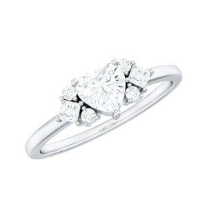 D Moissanite Heart Ring