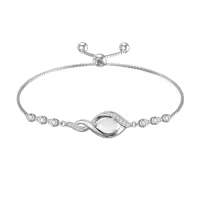 TOUPOP Sterling Silver Birthstone Bracelet Infinity Love Jewelry for Women-color_name:10-October-Opal