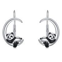 wholesale TOUPOP Moon Animals Leverback Earring For Women Sterling Silver Dangle Drop Hoop Earrings For Women Birthday Anniversary Christmas -style_name:01-Leverback-Panda