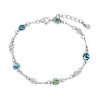 wholesale Anklet Bracelet For Women 925 Sterling Silver Natural Stone Chain Ankle Bracelet Beach Summer Fine Jewelry Birthday Christmas Gifts For Women Her Mom -color_name:Abalone,size_name:Bracelet 7"-9"