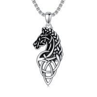 wholesale Animal Necklace 925 Sterling Beast Pendant Irish Celtic Knot Necklace Pendant Fathers Day Birthday Christmas Gifts For Men -style_name:Horse Necklace