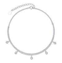 wholesale TOUPOP 925 Sterling Silver Ankle Bracelets For Women Adjustable Anklet Elegant Foot Jewelry Birthday Gift For Her Wife Mom Girlfriend -style_name:Double Bead