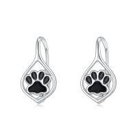 wholesale TOUPOP Leverback Earring For Women Sterling Silver Dangle Drop Hoop Earrings For Women Birthday Anniversary -style_name:04-Paw Print