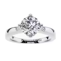 TOUPOP 10k/14k/18k Gold Moissanite Personalized Engraved Name Wedding Rings-style_name:B Moissanite Ring