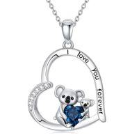 wholesale TOUPOP Sloth/giraffe/panda/koala/highland Cow Necklace For Women Sterling Silver Crystal Mother Daughter Necklace Jewelry Gifts -style_name:Koala