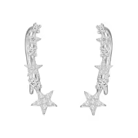 TOUPOP Sterling Silver Ear Climbers Earrings Hypoallergenic Gifts-style_name:4-Star