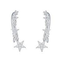 wholesale TOUPOP S925 Sterling Silver Ear Climbers Earrings For Women Silver Earrings For Women Hypoallergenic Crawler Earrings Christmas Xmas Birthday Gifts For Her Mom Grandma -style_name:4-Star