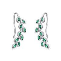 wholesale TOUPOP S925 Sterling Silver Ear Climbers Earrings For Women Silver Earrings For Women Hypoallergenic Crawler Earrings Gift For Her -style_name:4-Leaf Earrings-Cubic zirconia