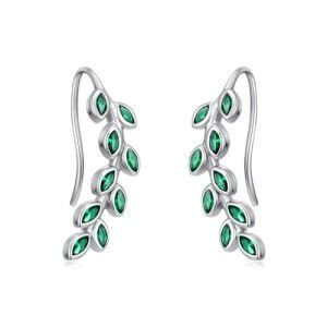 4-Leaf Earrings-Cubic zirconia