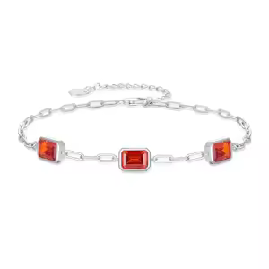 Crystal Square Silver Chain