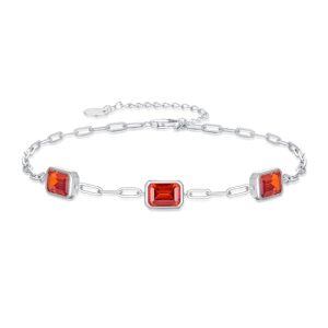 Crystal Square Silver Chain