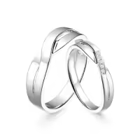 TOUPOP 925 Sterling Silver Moissanite Wedding Ring Set For Couples-style_name:C Wedding Ring Set