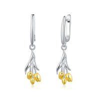 wholesale Sunflower Earrings Gifts For Women, Sunflower Hoop Earrings Sterling Silver Gold/silver Plated Sunflower Earrings Valentine's Day Birthday Gifts For Women Wife Daughter -color_name:Tulips