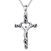 wholesale Cross Mustard Seed Necklace 925 Sterling Silver Faith Christian Jewelry Christmas Gifts For Women Her -style_name:Mustard Seed Cross B